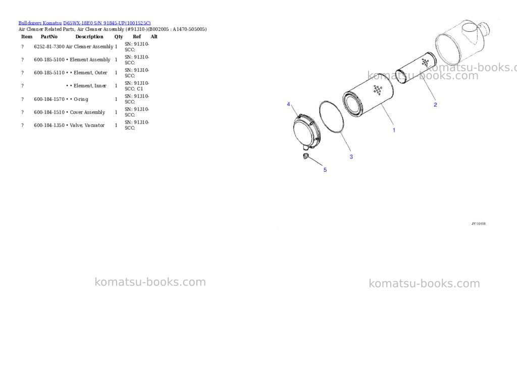 Komatsu d65wx-18e0 s/n 91845-up Parts catalog cover Page 8 Komatsu d65wx-18e0 s/n 91845-up Parts catalog cover Page 8