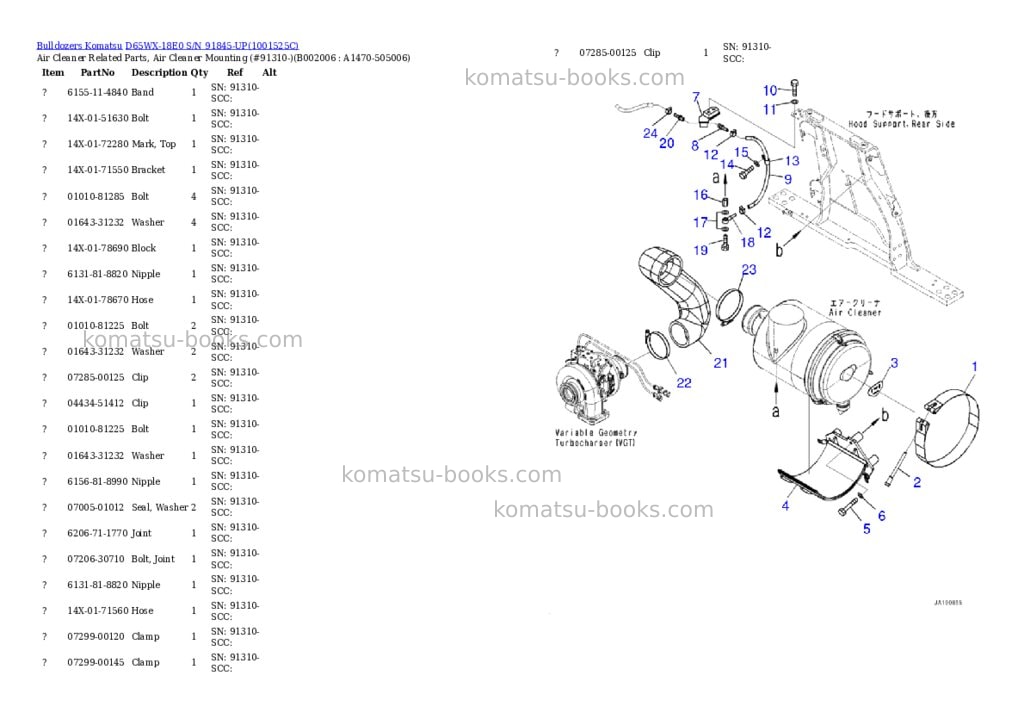 Komatsu d65wx-18e0 s/n 91845-up Parts catalog cover Page 9 Komatsu d65wx-18e0 s/n 91845-up Parts catalog cover Page 9