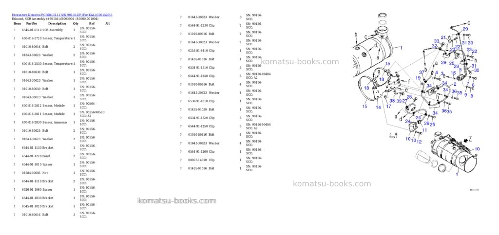 Komatsu PC360LCI-11 S/N 90156-UP (For KAL) Parts catalog cover Page 7 Komatsu PC360LCI-11 S/N 90156-UP (For KAL) Parts catalog cover Page 7