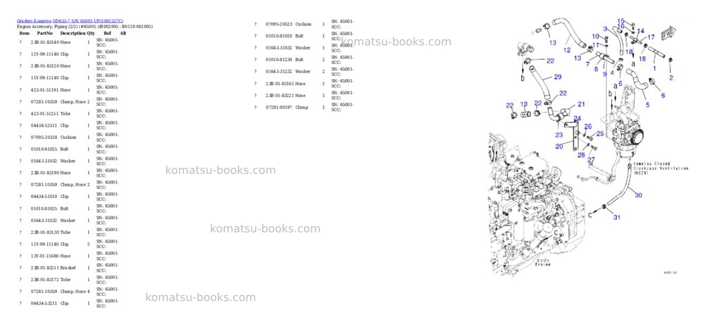 Komatsu gd655-7 s/n 65001-up Parts catalog cover Page 5