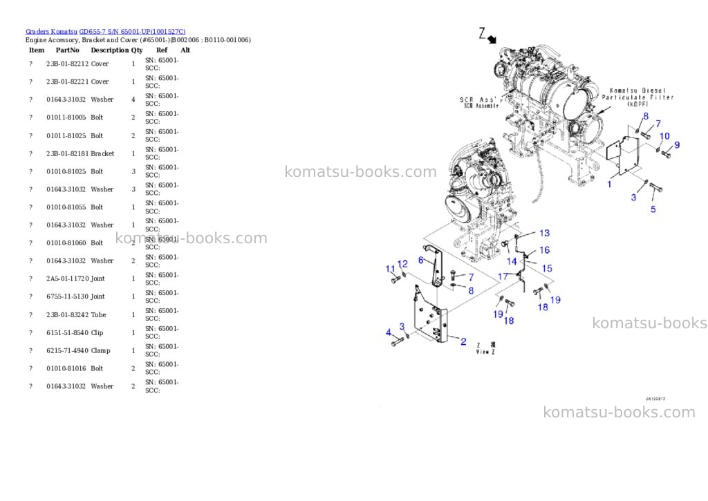 Komatsu gd655-7 s/n 65001-up Parts catalog cover Page 6