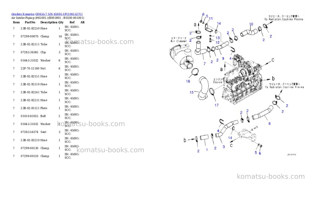 Komatsu gd655-7 s/n 65001-up Parts catalog cover Page 7