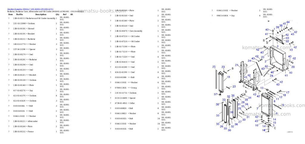 Komatsu gd655-7 s/n 65001-up Parts catalog cover Page 9