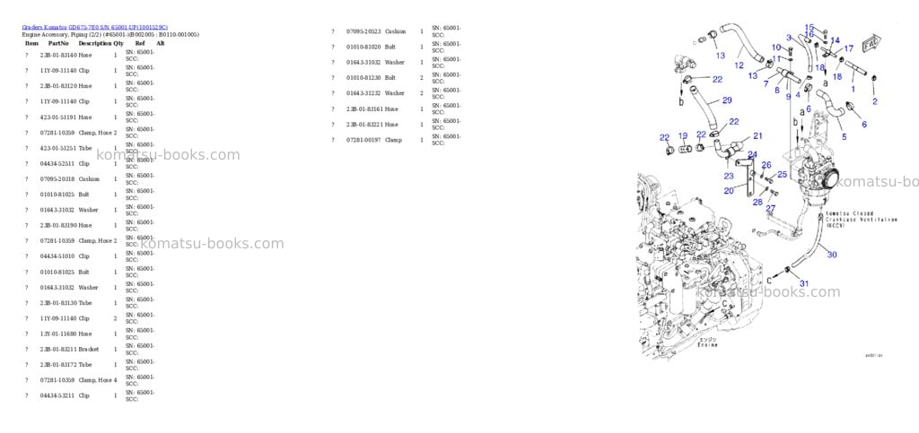 Komatsu gd675-7e0 s/n 65001-up Parts catalog cover Page 5