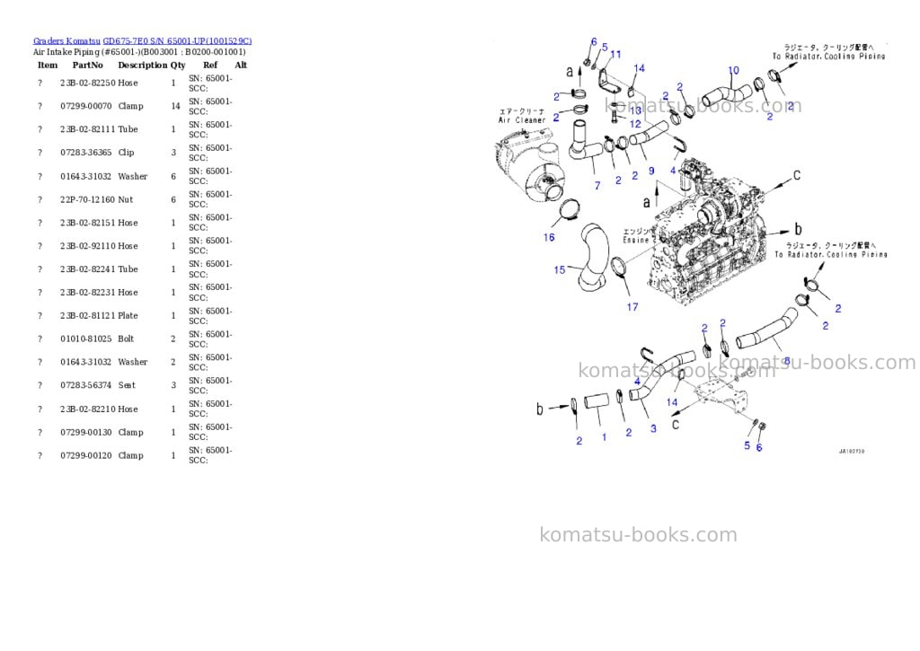 Komatsu gd675-7e0 s/n 65001-up Parts catalog cover Page 7