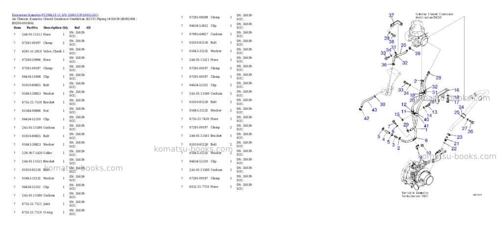 Komatsu pc290lci-11 s/n 35001-up Parts catalog cover Page 4