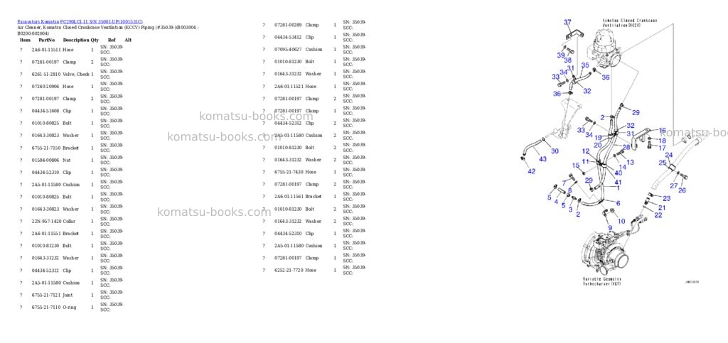 Komatsu pc290lci-11 s/n 35001-up Parts catalog cover Page 8