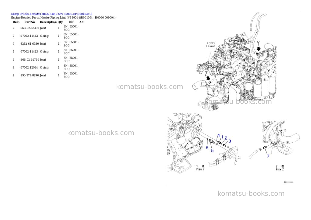 Komatsu hd325-8e0 s/n 55001-up Parts catalog cover Page 3 Komatsu hd325-8e0 s/n 55001-up Parts catalog cover Page 3