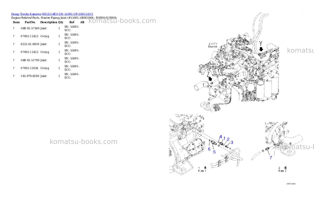 Komatsu hd325-8e0 s/n 55001-up Parts catalog cover Page 8 Komatsu hd325-8e0 s/n 55001-up Parts catalog cover Page 8