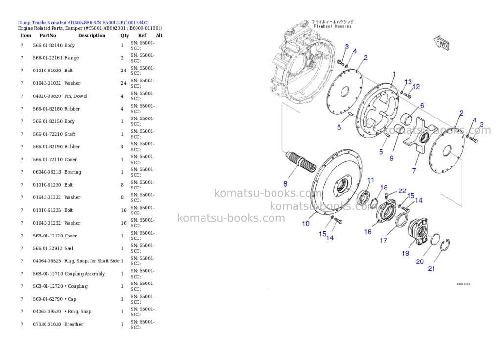 Komatsu hd405-8e0 s/n 55001-up Parts catalog cover Page 5