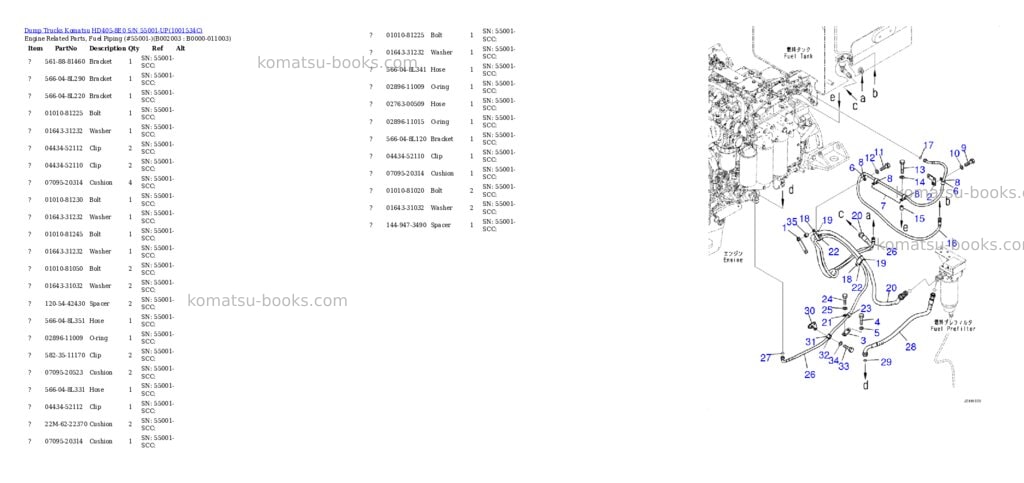 Komatsu hd405-8e0 s/n 55001-up Parts catalog cover Page 7