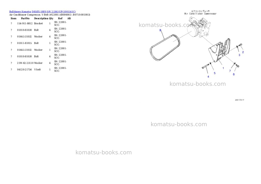 Komatsu d85ex-18e0 s/n 23363-up Parts catalog cover Page 10