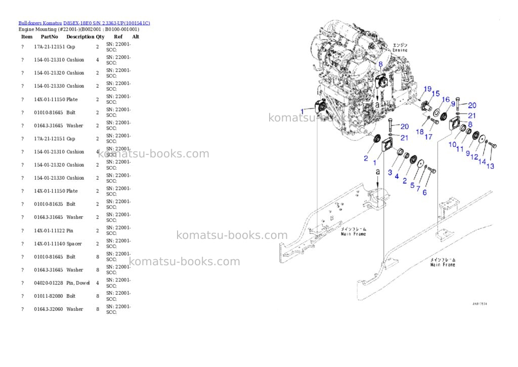 Komatsu d85ex-18e0 s/n 23363-up Parts catalog cover Page 2