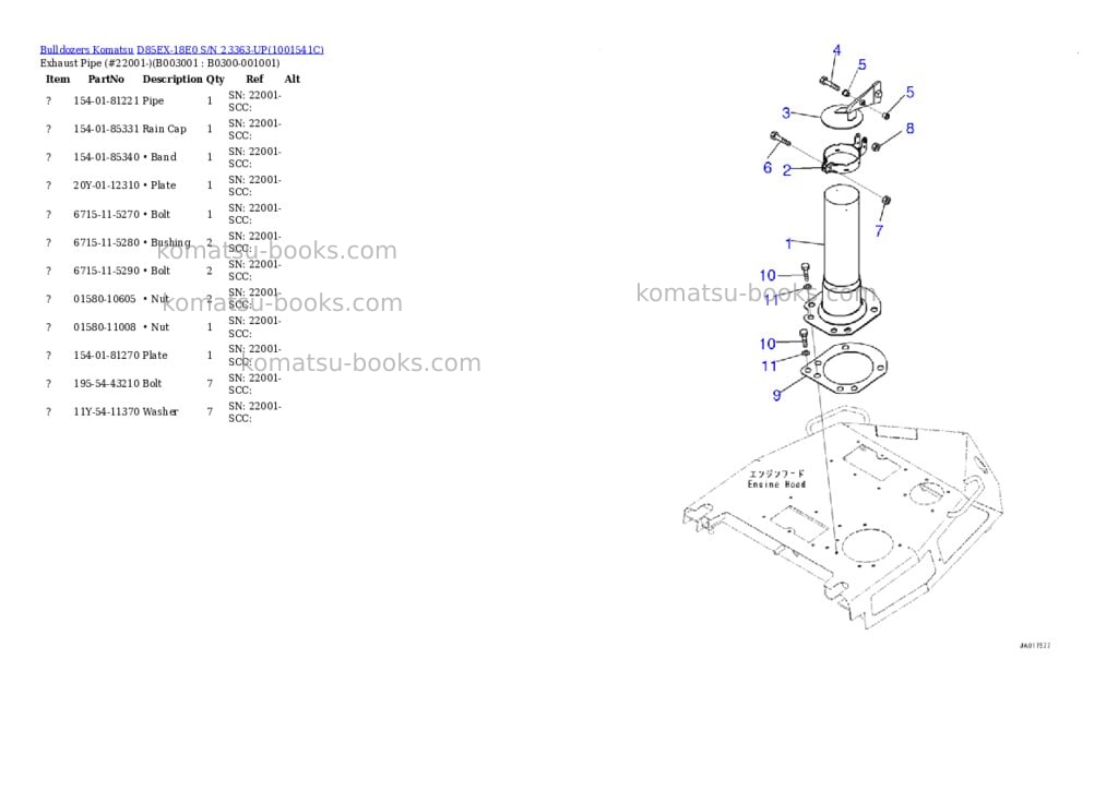 Komatsu d85ex-18e0 s/n 23363-up Parts catalog cover Page 3