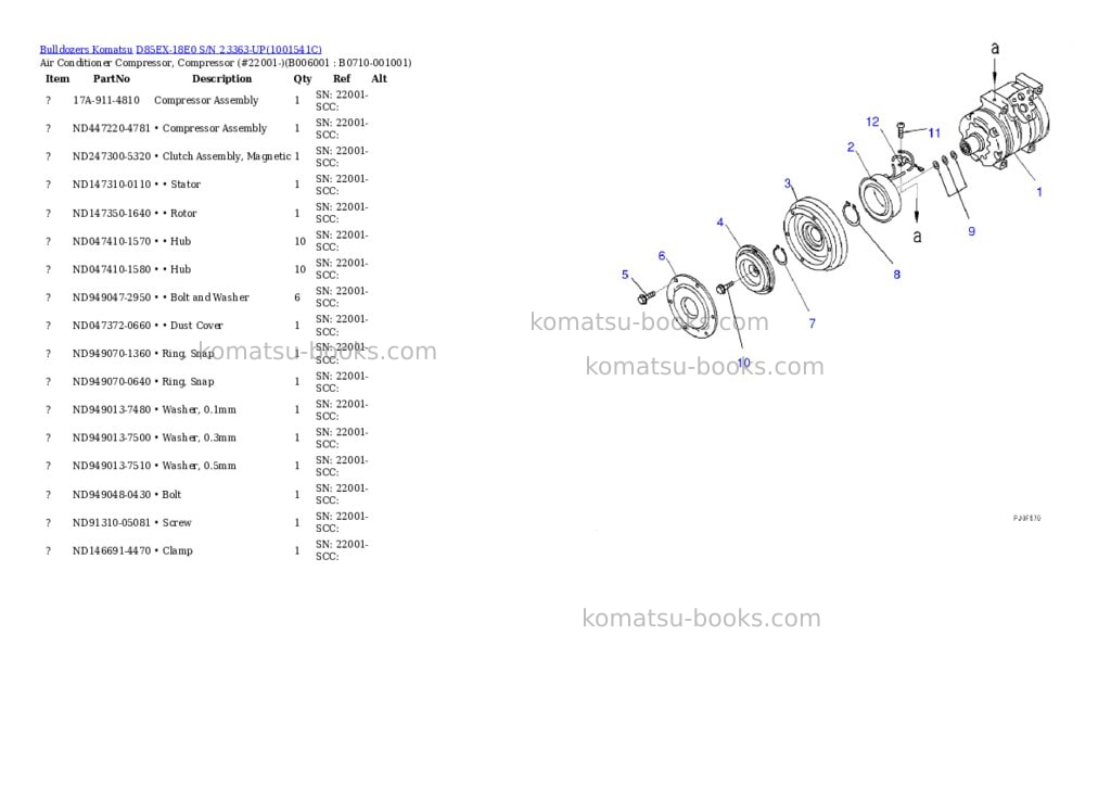 Komatsu d85ex-18e0 s/n 23363-up Parts catalog cover Page 8