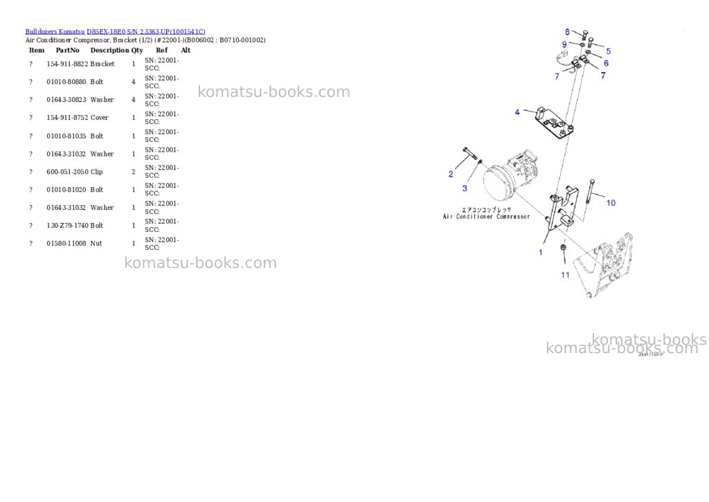 Komatsu d85ex-18e0 s/n 23363-up Parts catalog cover Page 9