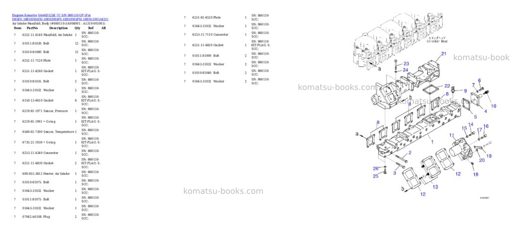 Komatsu saa6d125e-7c s/n 860110-up for d85ex-18e0/d85exi-18e0/d85px-18e0/d85pxi-18e0 Parts catalog cover Page 4 Komatsu saa6d125e-7c s/n 860110-up for d85ex-18e0/d85exi-18e0/d85px-18e0/d85pxi-18e0 Parts catalog cover Page 4