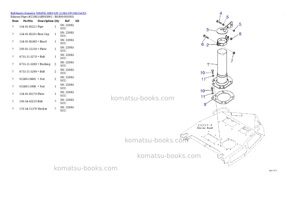 Komatsu d85exi-18e0 s/n 23363-up Parts catalog cover Page 3