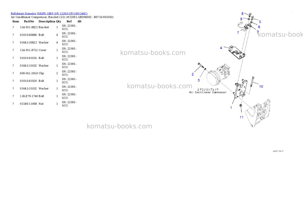 Komatsu d85px-18e0 s/n 23363-up Parts catalog cover Page 9 Komatsu d85px-18e0 s/n 23363-up Parts catalog cover Page 9