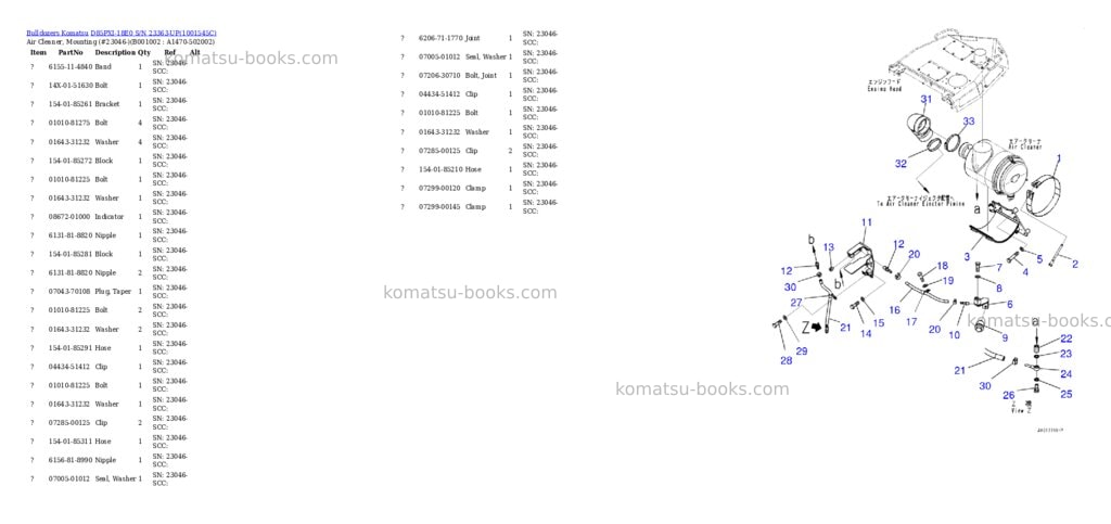 Komatsu d85pxi-18e0 s/n 23363-up Parts catalog cover Komatsu d85pxi-18e0 s/n 23363-up Parts catalog cover