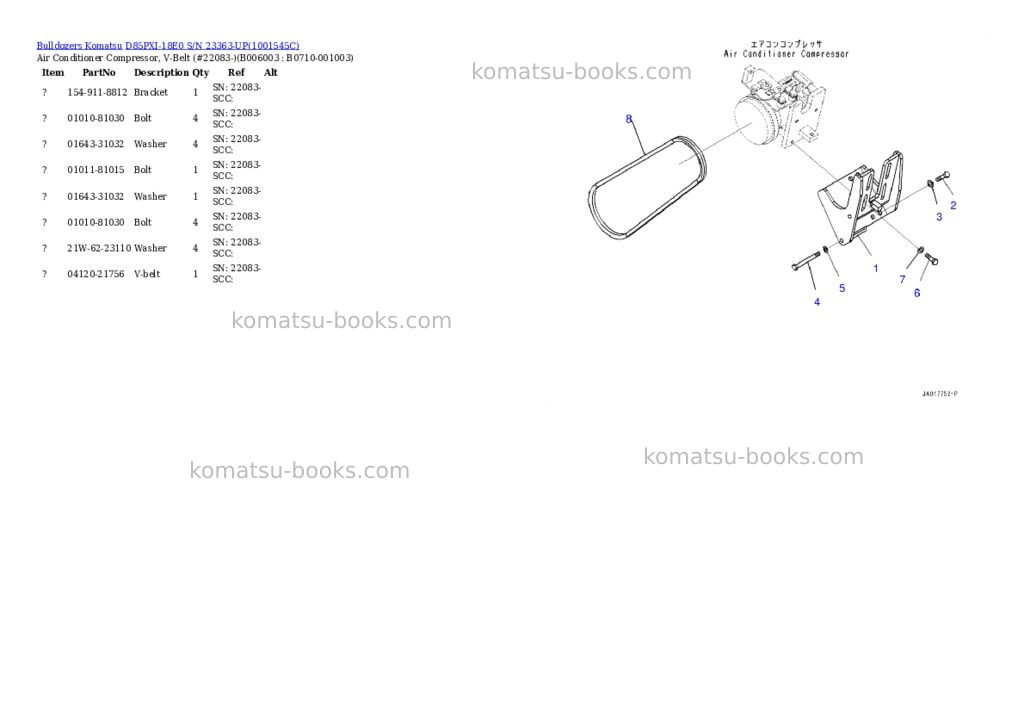 Komatsu d85pxi-18e0 s/n 23363-up Parts catalog cover Page 10 Komatsu d85pxi-18e0 s/n 23363-up Parts catalog cover Page 10