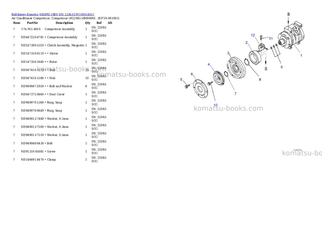 Komatsu d85pxi-18e0 s/n 23363-up Parts catalog cover Page 8 Komatsu d85pxi-18e0 s/n 23363-up Parts catalog cover Page 8
