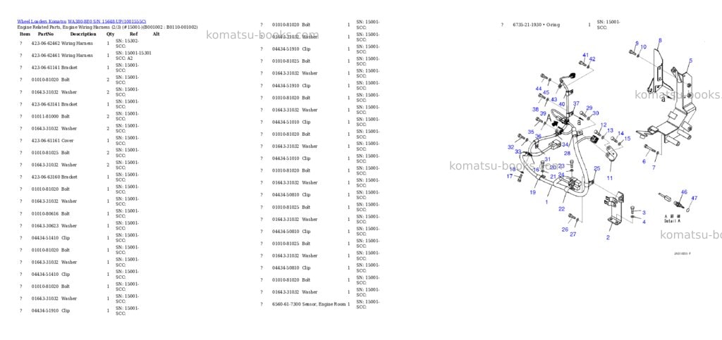 Komatsu wa380-8e0 s/n 15648-up Parts catalog cover