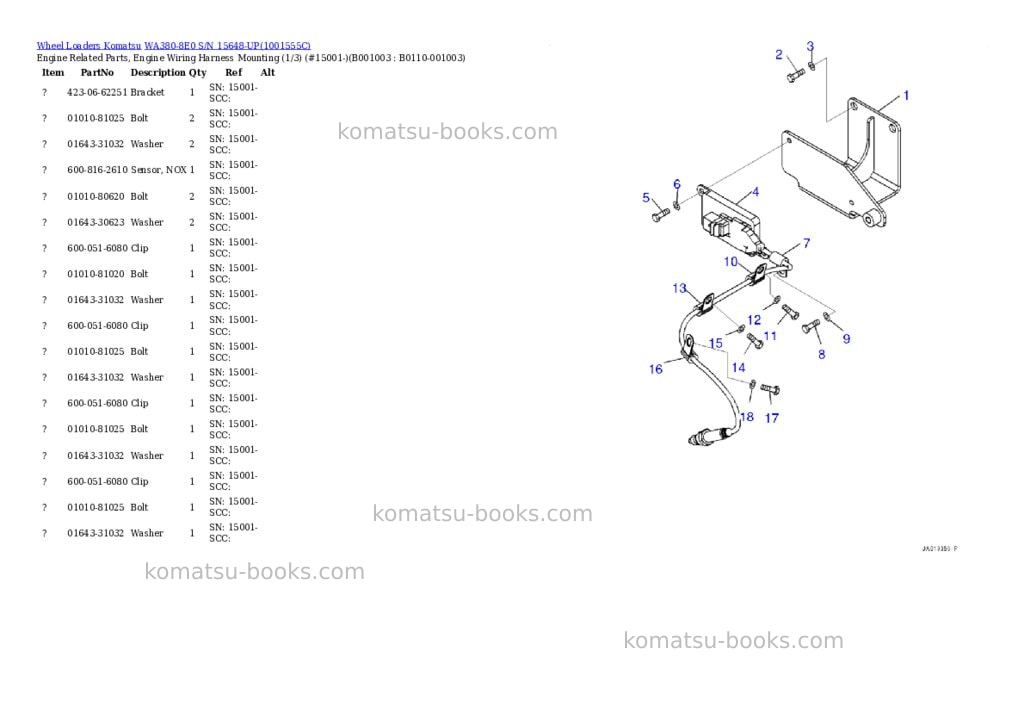 Komatsu wa380-8e0 s/n 15648-up Parts catalog cover Page 2