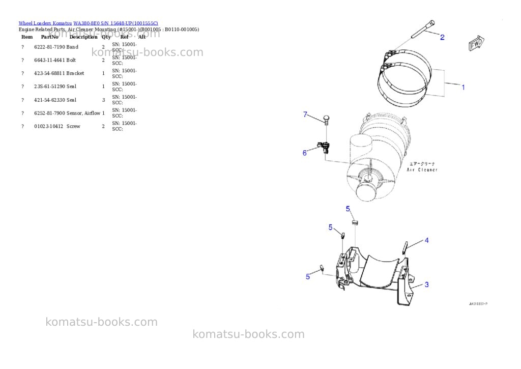 Komatsu wa380-8e0 s/n 15648-up Parts catalog cover Page 4