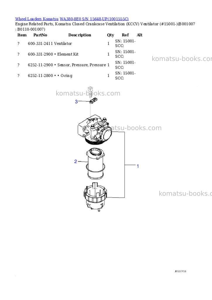 Komatsu wa380-8e0 s/n 15648-up Parts catalog cover Page 6