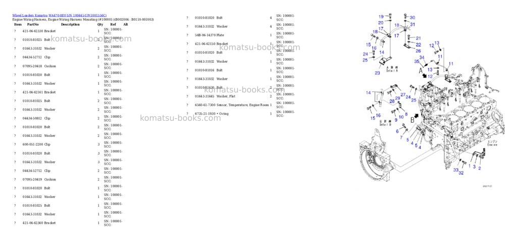 Komatsu wa470-8e0 s/n 100445-up Parts catalog cover Page 4
