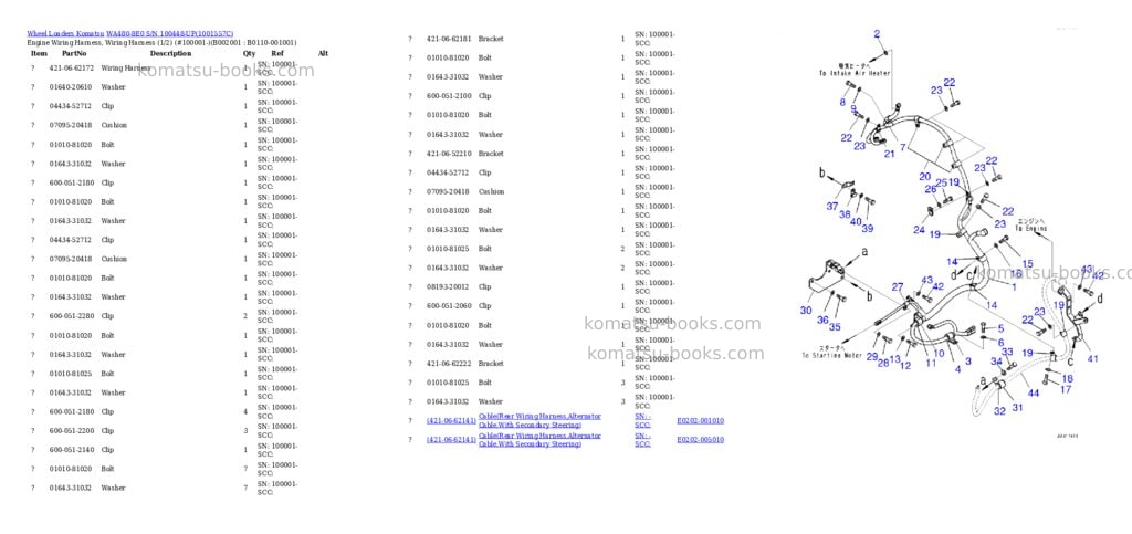 Komatsu wa480-8e0 s/n 100448-up Parts catalog cover