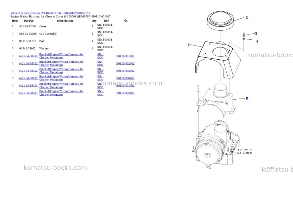 Komatsu wa480-8e0 s/n 100448-up Parts catalog cover Page 7