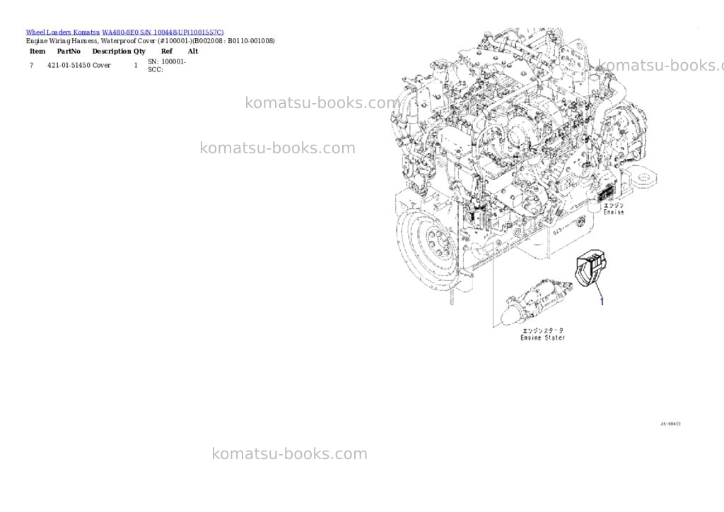 Komatsu wa480-8e0 s/n 100448-up Parts catalog cover Page 8