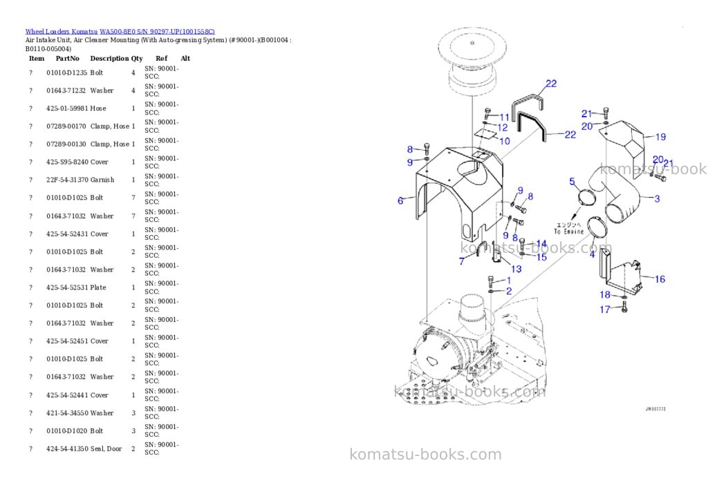 Komatsu wa500-8e0 s/n 90297-up Parts catalog cover Page 3