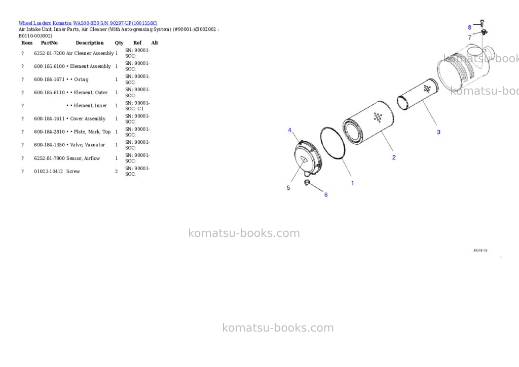 Komatsu wa500-8e0 s/n 90297-up Parts catalog cover Page 5