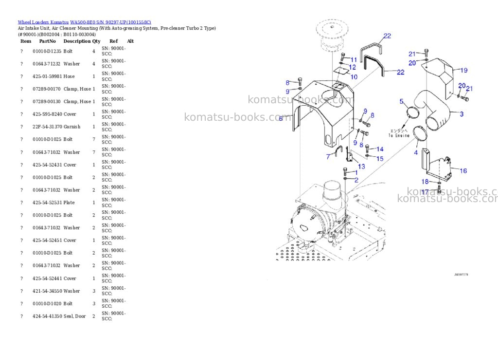 Komatsu wa500-8e0 s/n 90297-up Parts catalog cover Page 7
