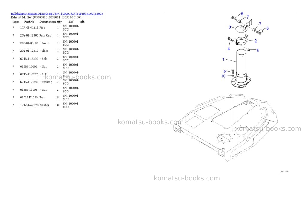 Komatsu d155ax-8e0 s/n 100001-up for eu Parts catalog cover Page 3 Komatsu d155ax-8e0 s/n 100001-up for eu Parts catalog cover Page 3