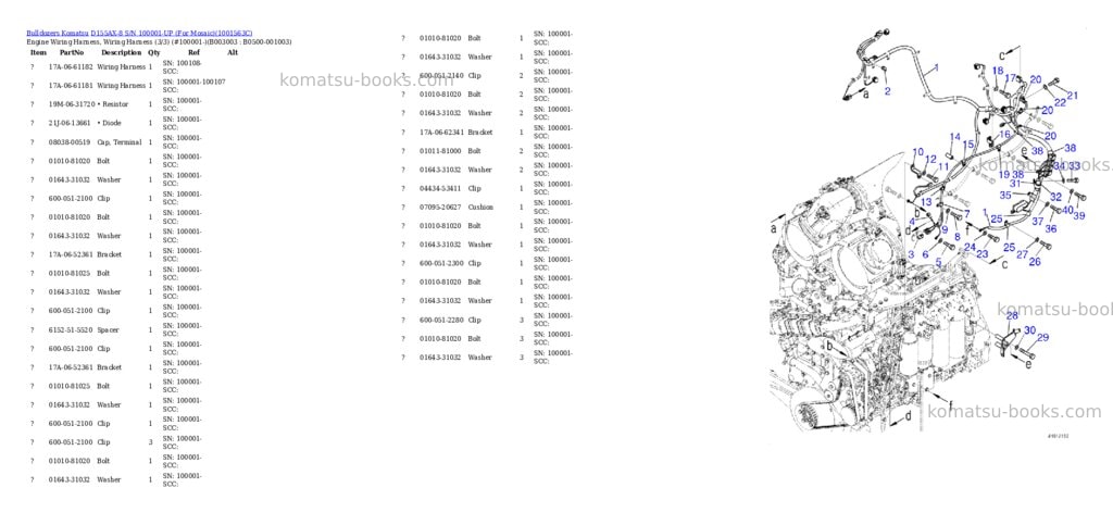 Komatsu D155AX-8 S/N 100001-UP (For Mosaic) Parts catalog cover Page 6