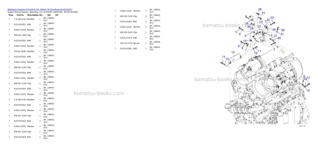 Komatsu D155AX-8 S/N 100001-UP (For Mosaic) Parts catalog cover Page 7