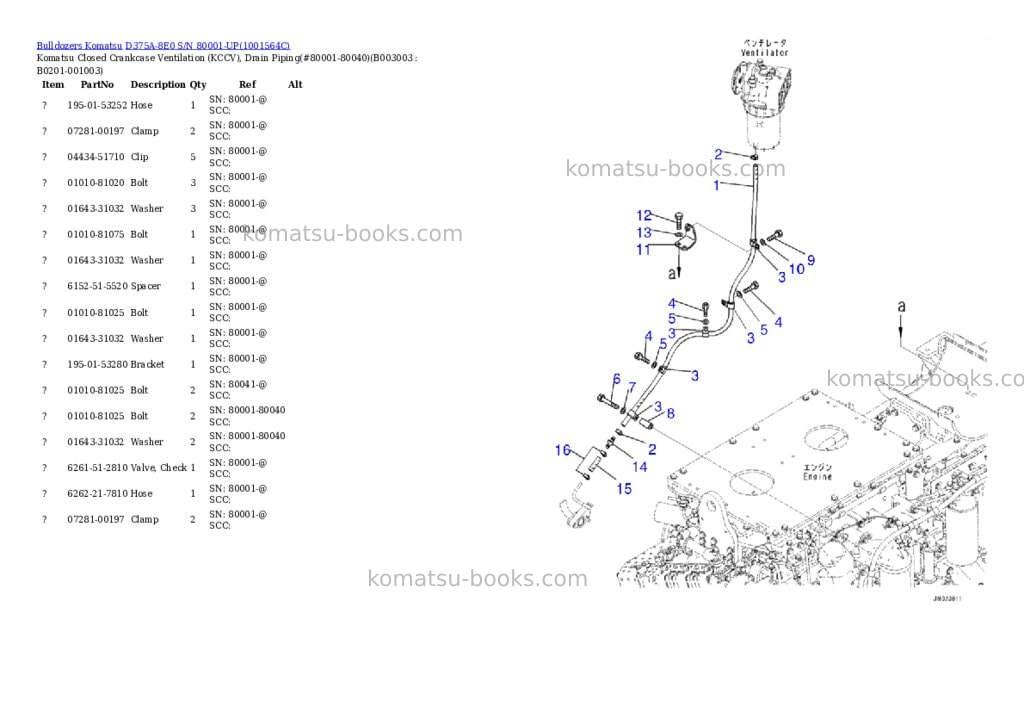 Komatsu d375a-8e0 s/n 80001-up Parts catalog cover Page 5