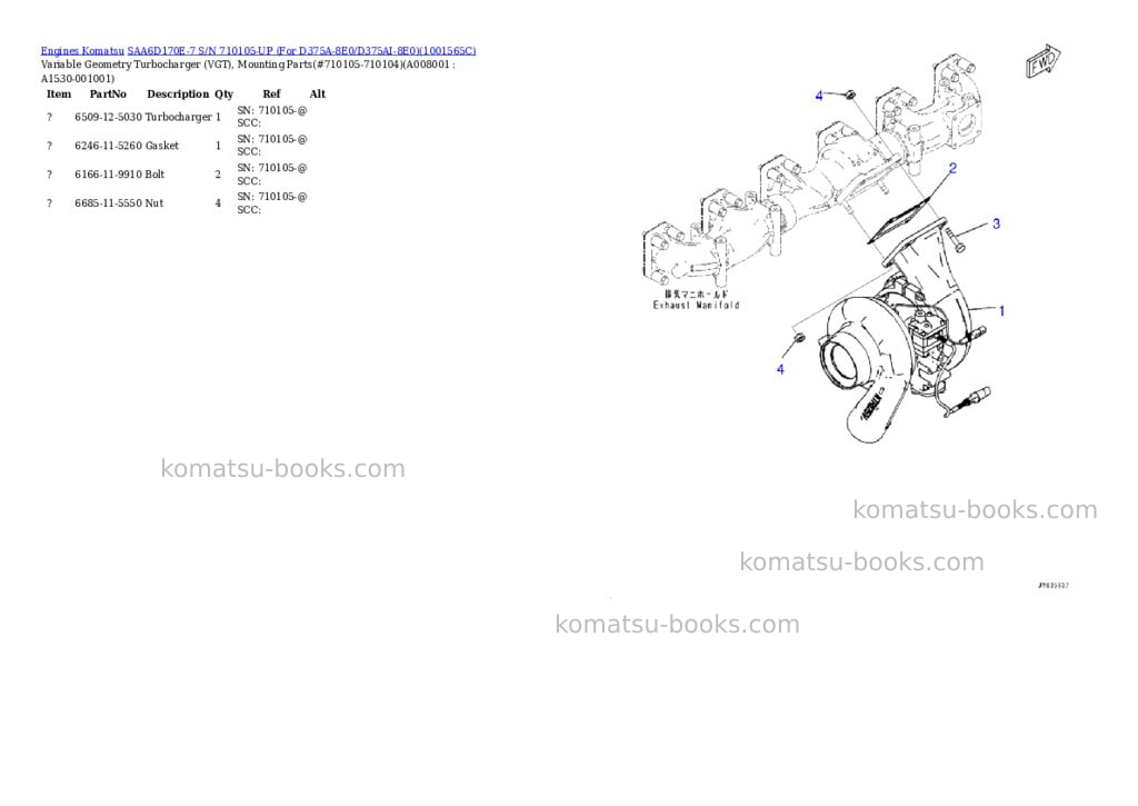 Komatsu saa6d170e-7 s/n 710042-up for hd465-8/hd605-8 Parts catalog cover Page 8 Komatsu saa6d170e-7 s/n 710042-up for hd465-8/hd605-8 Parts catalog cover Page 8