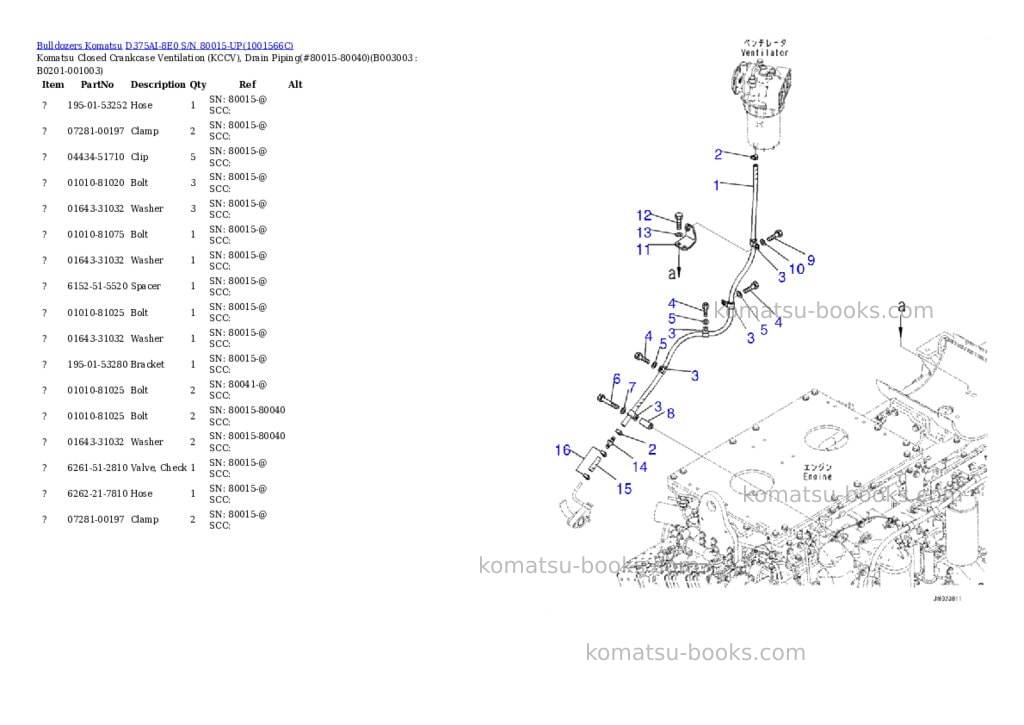 Komatsu d375ai-8e0 s/n 80015-up Parts catalog cover Page 5