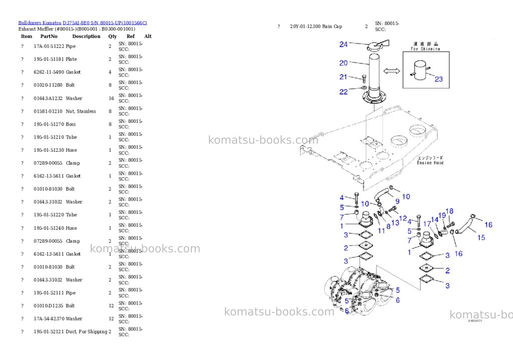 Komatsu d375ai-8e0 s/n 80015-up Parts catalog cover Page 9