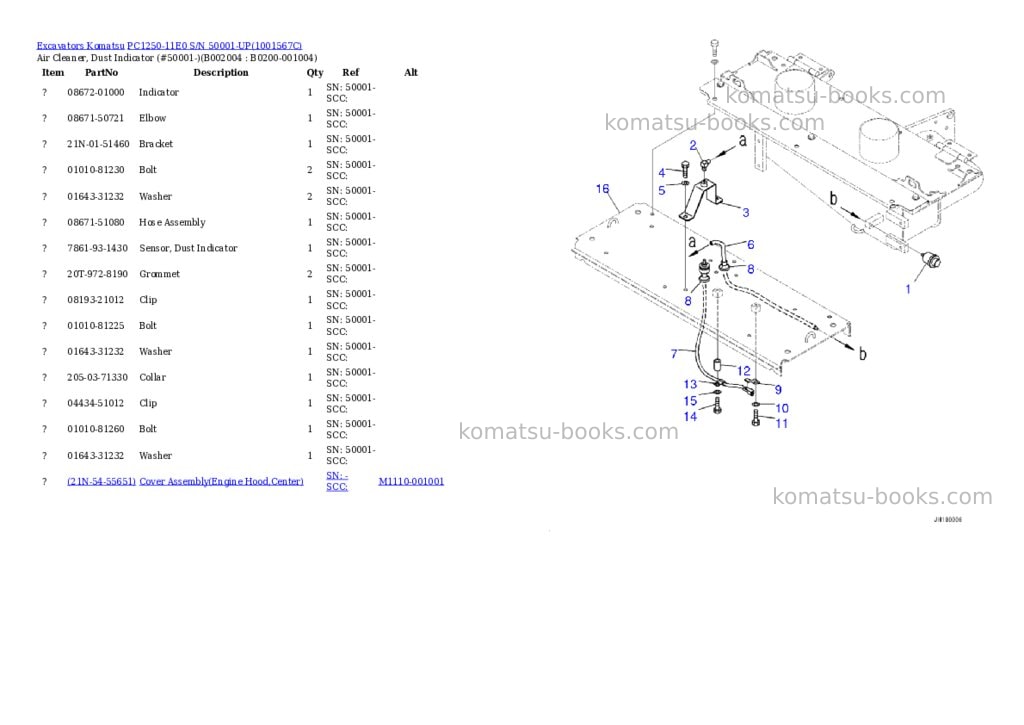 Komatsu pc1250-11e0 s/n 50001-up Parts catalog cover Page 7