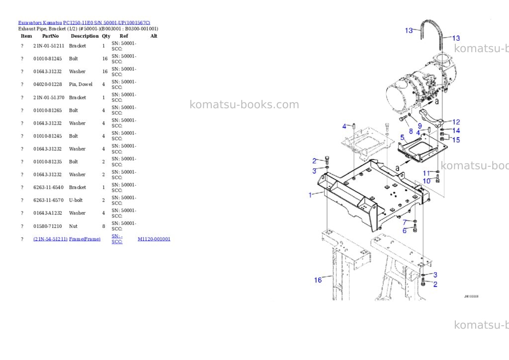 Komatsu pc1250-11e0 s/n 50001-up Parts catalog cover Page 8