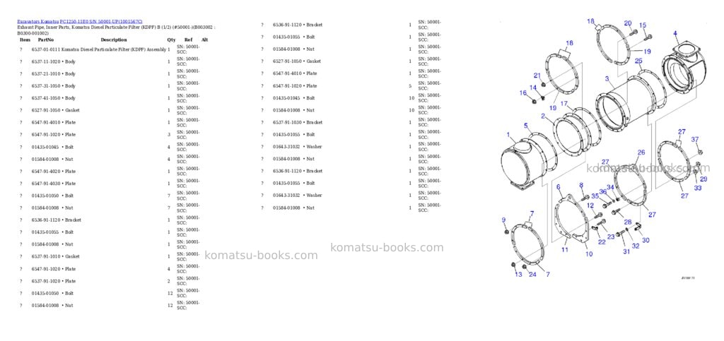 Komatsu pc1250-11e0 s/n 50001-up Parts catalog cover Page 9