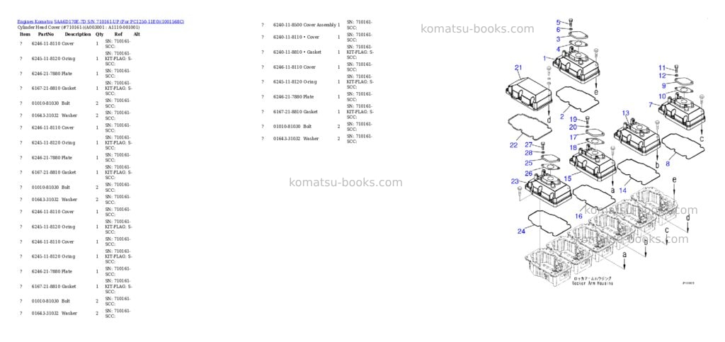 Komatsu saa6d170e-7d s/n 710161-up for pc1250-11e0 Parts catalog cover Page 2 Komatsu saa6d170e-7d s/n 710161-up for pc1250-11e0 Parts catalog cover Page 2