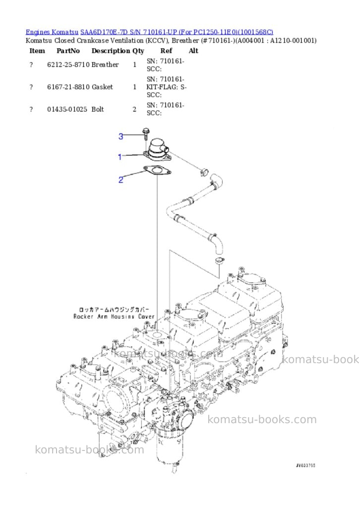 Komatsu saa6d170e-7d s/n 710161-up for pc1250-11e0 Parts catalog cover Page 3 Komatsu saa6d170e-7d s/n 710161-up for pc1250-11e0 Parts catalog cover Page 3
