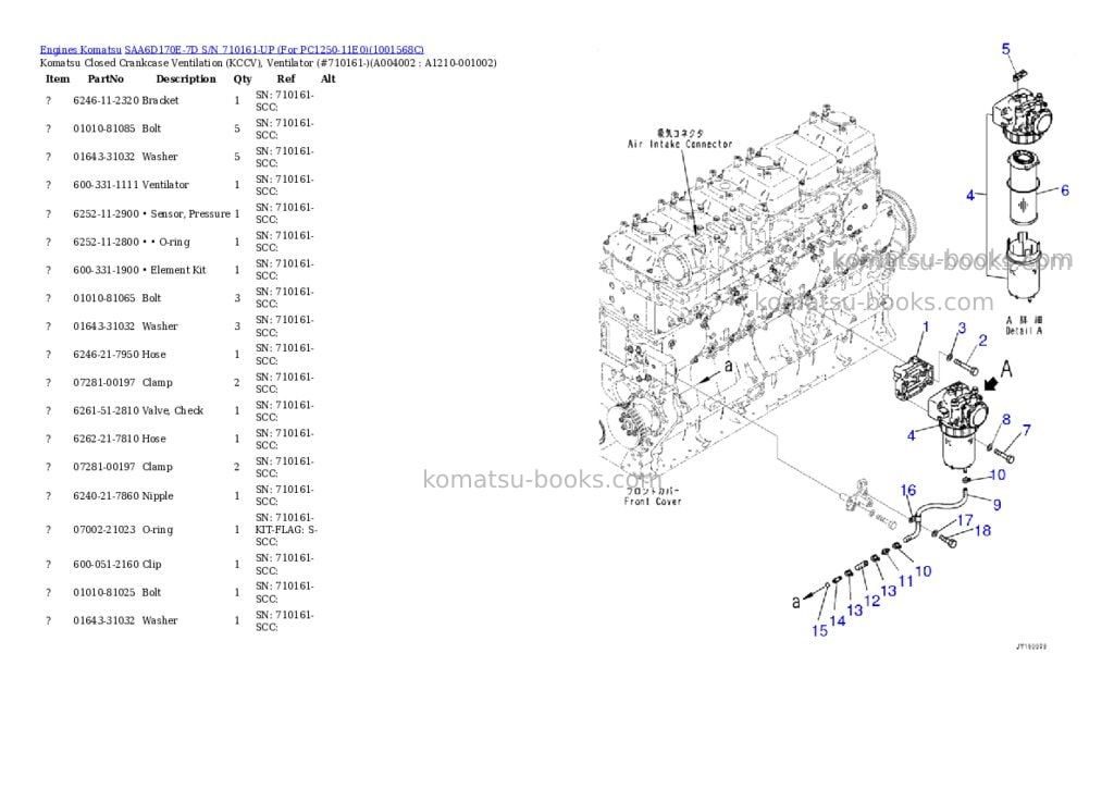 Komatsu saa6d170e-7d s/n 710161-up for pc1250-11e0 Parts catalog cover Page 4 Komatsu saa6d170e-7d s/n 710161-up for pc1250-11e0 Parts catalog cover Page 4